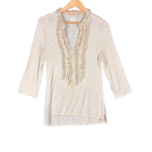 Anthropologie One Sept Ruffle Trim Tunic Top – Sz S (Excellent Condition) - Picture 3 of 12